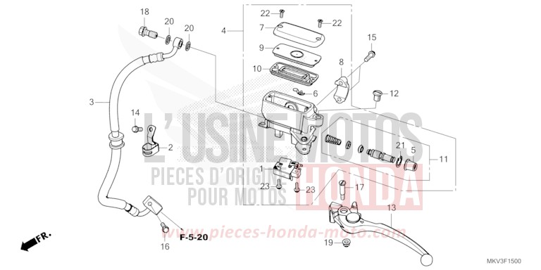REAR BRAKE MASTER CYLINDER von Forza 750 GRAPHITE BLACK (NHB01) von 2021